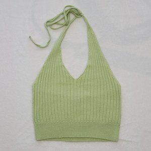 Kendall & Kylie Ribbed Knit Halter Top